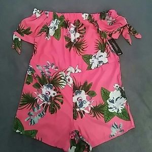 Off Shoulder Floral Romper